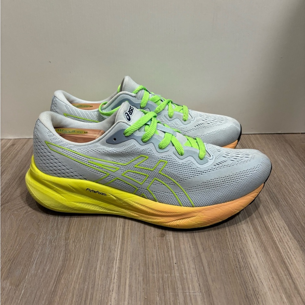 ASICS Gel-Pulse 15 Cool Grey/Safety Yellow Running Shoes 1012B593 Women's 10.5